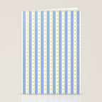 Cottage Stripes and Flowers Pattern in Sky Blue, Yellow, and White Stationery Card Gallery Image 2