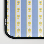 Cottage Stripes and Flowers Pattern in Sky Blue, Yellow, and White Laptop Sleeve Gallery Image 3