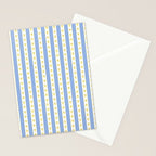 Cottage Stripes and Flowers Pattern in Sky Blue, Yellow, and White Stationery Card Gallery Image 2