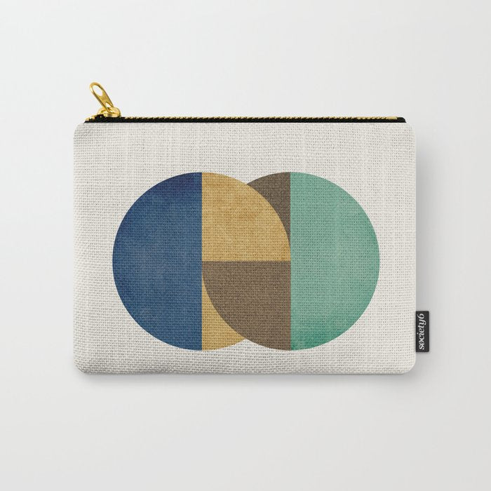 Circle color pieces abstract geometric Carry All Pouch Gallery Image 1