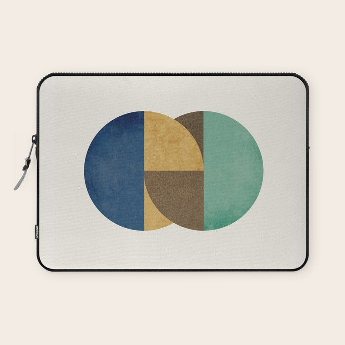 Circle color pieces abstract geometric Laptop Sleeve Gallery Image 1