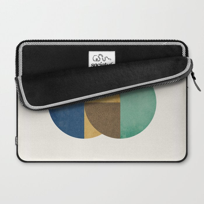 Circle color pieces abstract geometric Laptop Sleeve Gallery Image 2