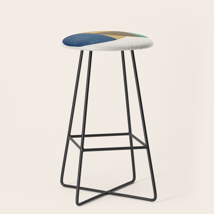 Circle color pieces abstract geometric Stool Gallery Image 1