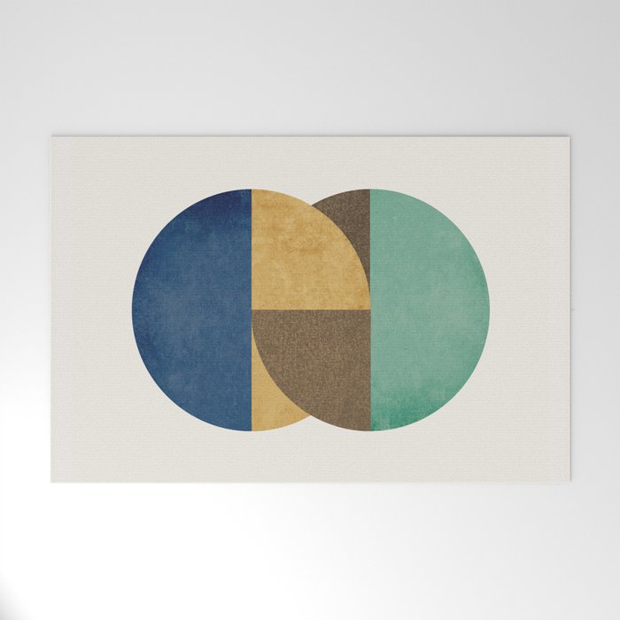 Circle color pieces abstract geometric Welcome Mat Gallery Image 1