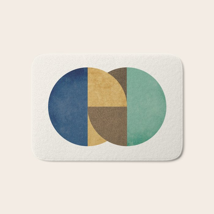 Circle color pieces abstract geometric Bath Mat Gallery Image 1