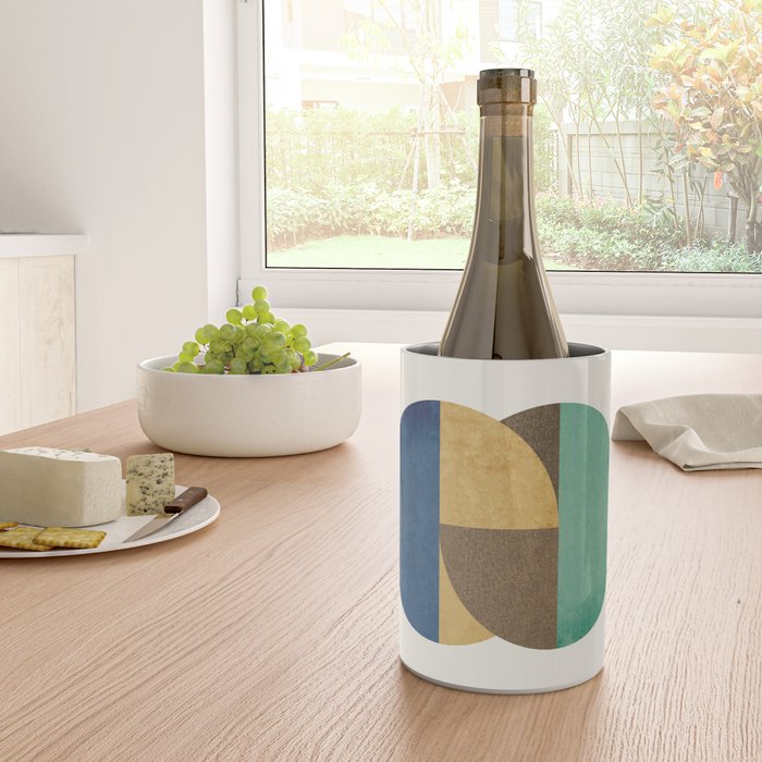 Circle color pieces abstract geometric Wine Chiller Gallery Image 4