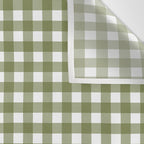 Gingham Check Pattern in Olive Green and White Wall Tapestry Gallery Image 3
