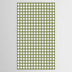 Gingham Check Pattern in Olive Green and White Tablecloth Gallery Image 2