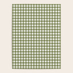 Gingham Check Pattern in Olive Green and White Poster Gallery Image 4