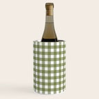 Gingham Check Pattern in Olive Green and White Wine Chiller Gallery Image 1