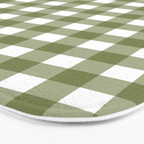 Gingham Check Pattern in Olive Green and White Bath Mat Gallery Image 3