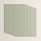 Gingham Check Pattern in Olive Green and White Wrapping Paper Gallery Image 3