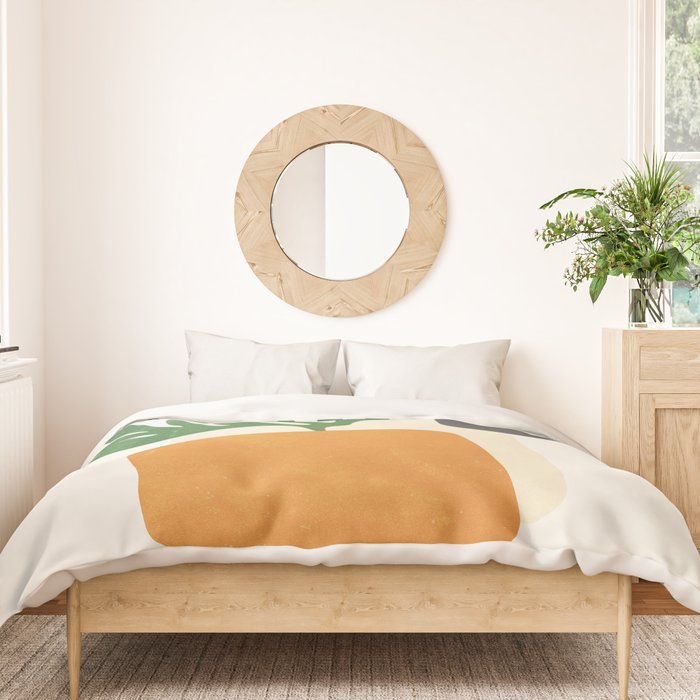 Bronze Vase & Leaves: Matisse Edition | Mid Century Series Duvet Cover Gallery Image 3