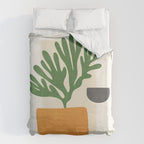 Bronze Vase & Leaves: Matisse Edition | Mid Century Series Duvet Cover Gallery Image 6