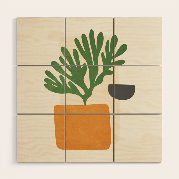Bronze Vase & Leaves: Matisse Edition | Mid Century Series Wood Wall Art Gallery Image 1