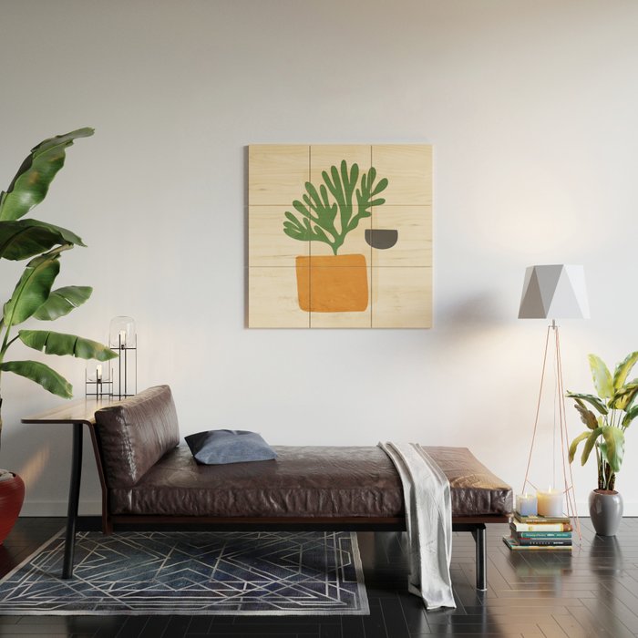 Bronze Vase & Leaves: Matisse Edition | Mid Century Series Wood Wall Art Gallery Image 2