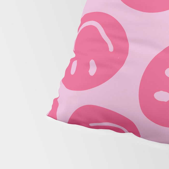 Hot Pink Smiley Faces Pillow Sham Gallery Image 4