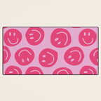 Hot Pink Smiley Faces Desk Mat Gallery Image 3