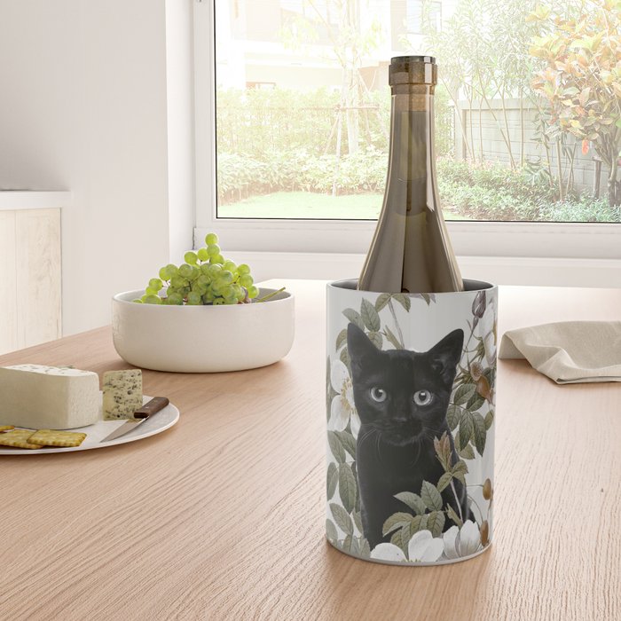 Cat With Flowers Wine Chiller Gallery Image 4
