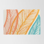 Colorful Tropical Flora - Retro Palette Rug Gallery Image 2