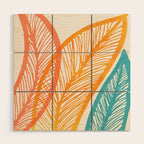Colorful Tropical Flora - Retro Palette Wood Wall Art Gallery Image 1