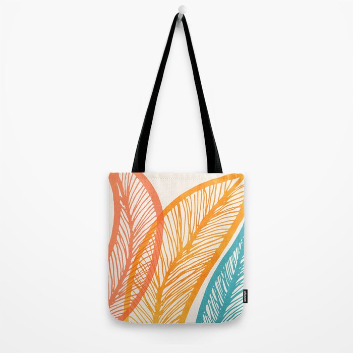 Colorful Tropical Flora - Retro Palette Tote Bag Gallery Image 2