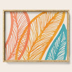 Colorful Tropical Flora - Retro Palette Serving Tray Gallery Image 1