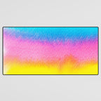 Rainbow, Watercolor Painting Abstract Colorful Fun, Urban Eclectic Contemporary Party Bohemian Desk Mat Gallery Image 3