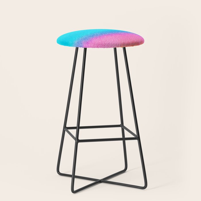 Rainbow, Watercolor Painting Abstract Colorful Fun, Urban Eclectic Contemporary Party Bohemian Stool Gallery Image 1
