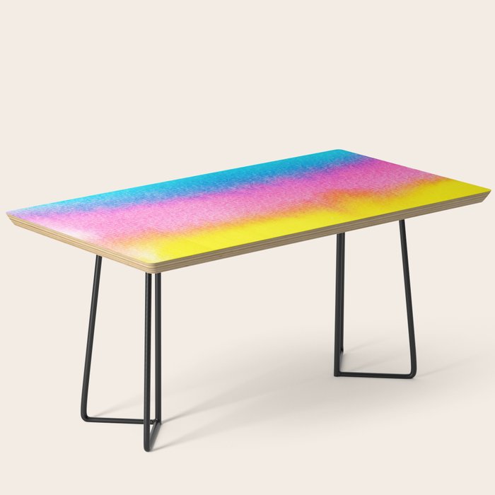 Rainbow, Watercolor Painting Abstract Colorful Fun, Urban Eclectic Contemporary Party Bohemian Coffee Table Gallery Image 1