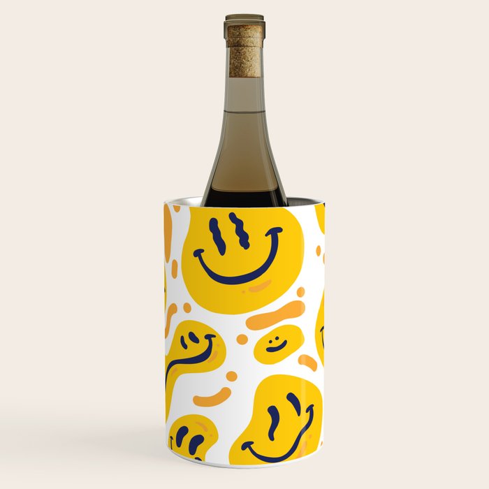Yellow Dripping Smiley Faces Wine Chiller Gallery Image 1