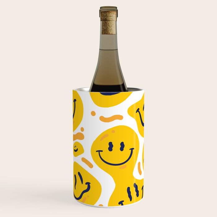 Yellow Dripping Smiley Faces Wine Chiller Gallery Image 3