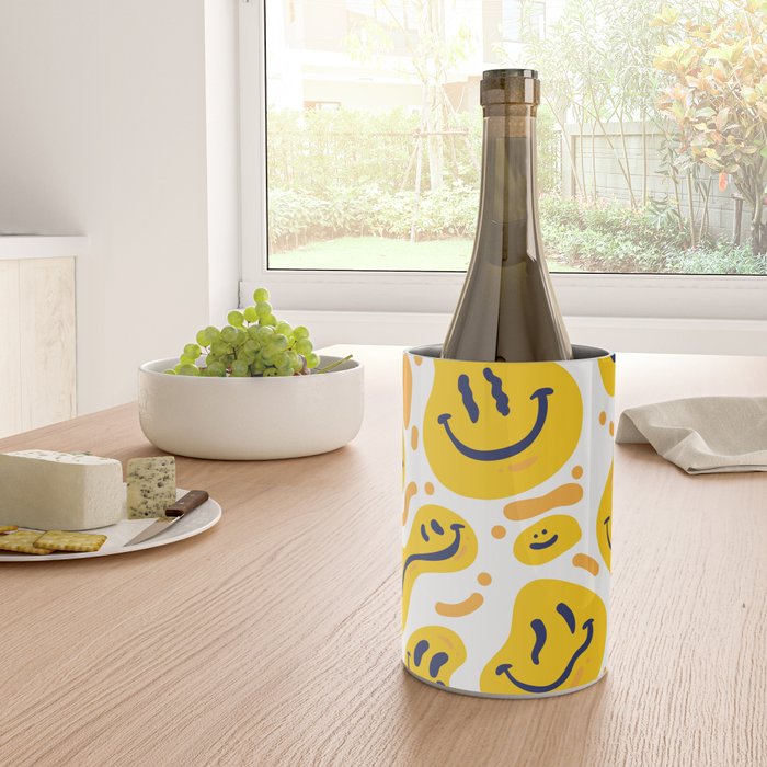 Yellow Dripping Smiley Faces Wine Chiller Gallery Image 4