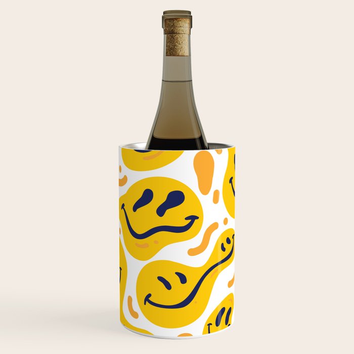 Yellow Dripping Smiley Faces Wine Chiller Gallery Image 2