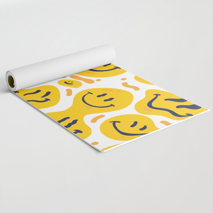 Yellow Dripping Smiley Faces Yoga Mat Gallery Image 2
