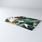 Paradise Bird, Nature Botanical Plant Floral, Tropical Garden Watercolor Painting Rug Gallery Image 3