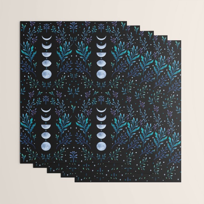 Moonlight Garden - Blue Wrapping Paper Gallery Image 3