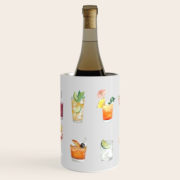 Classic Watercolor Cocktails Drinks Wine Chiller Gallery Image 1