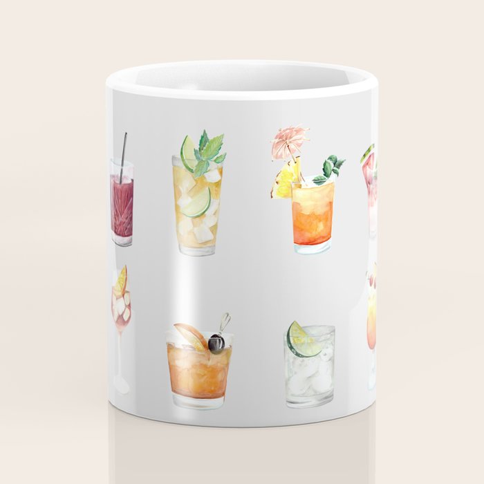 Classic Watercolor Cocktails Drinks Coffee Mug Gallery Image 4