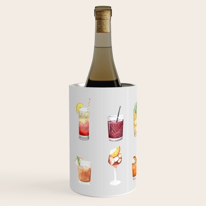 Classic Watercolor Cocktails Drinks Wine Chiller Gallery Image 2