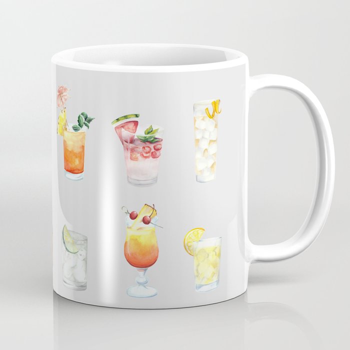 Classic Watercolor Cocktails Drinks Coffee Mug Gallery Image 1