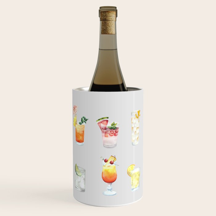 Classic Watercolor Cocktails Drinks Wine Chiller Gallery Image 3