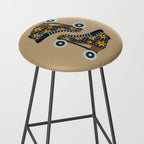 Retro Roller Skates - Teal & Yellow Palette Stool Gallery Image 2