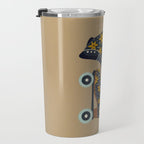 Retro Roller Skates - Teal & Yellow Palette Travel Mug Gallery Image 3