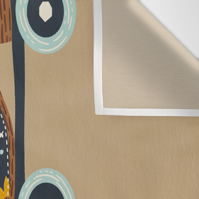 Retro Roller Skates - Teal & Yellow Palette Wall Tapestry Gallery Image 3