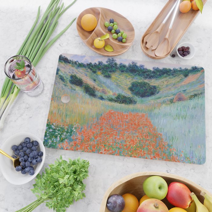 Poppy Field in a Hollow near Giverny Claude Monet Cutting Board Gallery Image 2