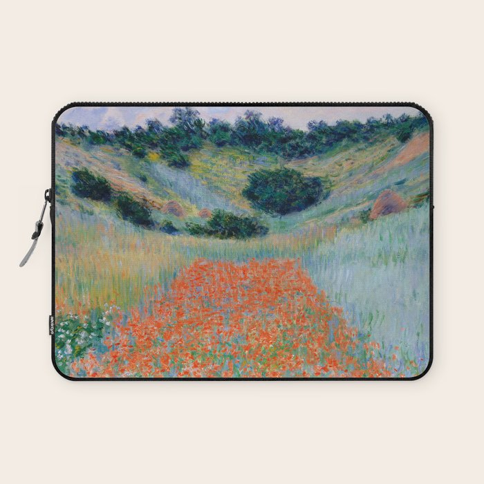 Poppy Field in a Hollow near Giverny Claude Monet Laptop Sleeve Gallery Image 1