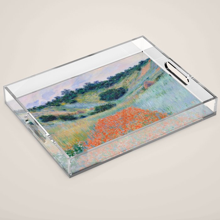 Poppy Field in a Hollow near Giverny Claude Monet Acrylic Tray Gallery Image 1