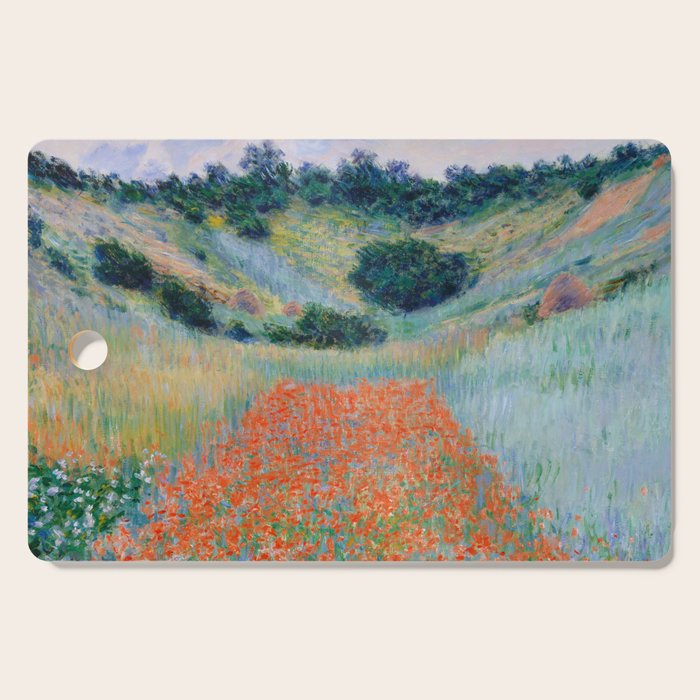Poppy Field in a Hollow near Giverny Claude Monet Cutting Board Gallery Image 1