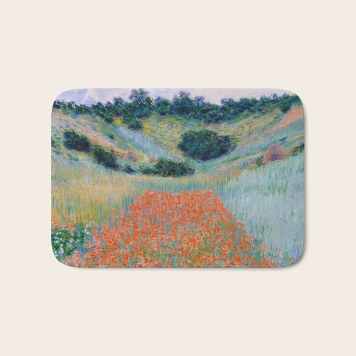 Poppy Field in a Hollow near Giverny Claude Monet Bath Mat Gallery Image 1